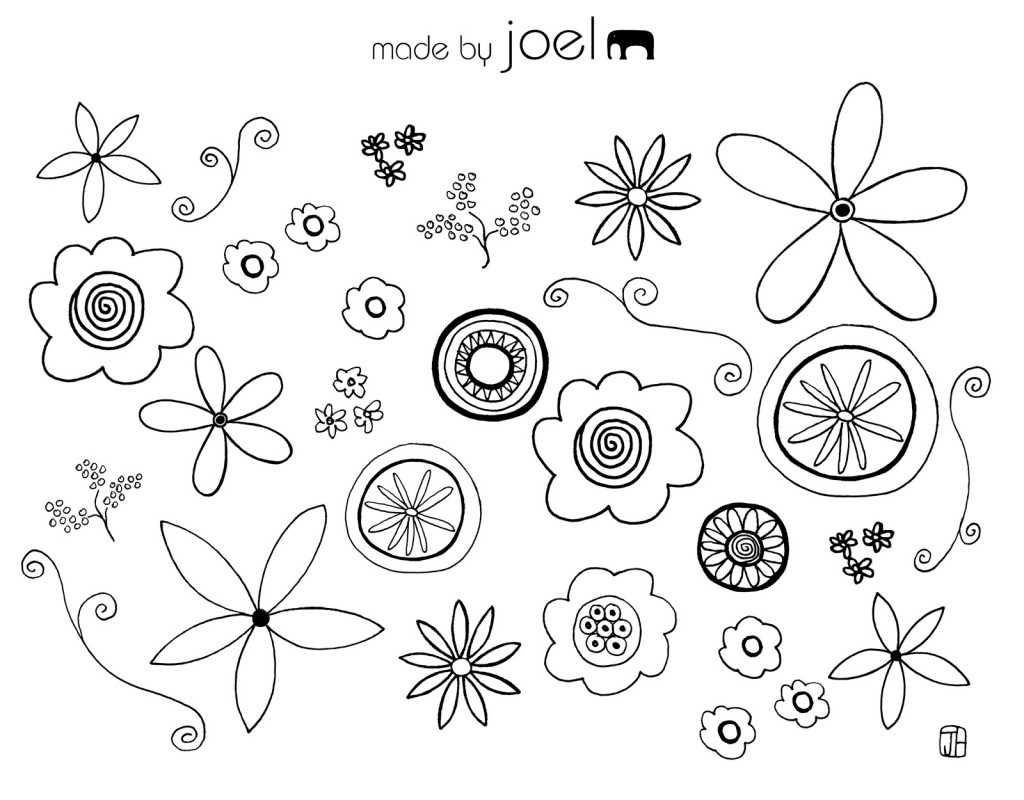 Made by Joel Flower Coloring Sheet 1024x800