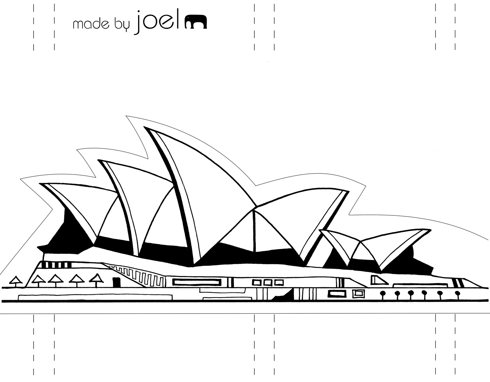 Template Made by Joel Paper City Sydney Opera House Made