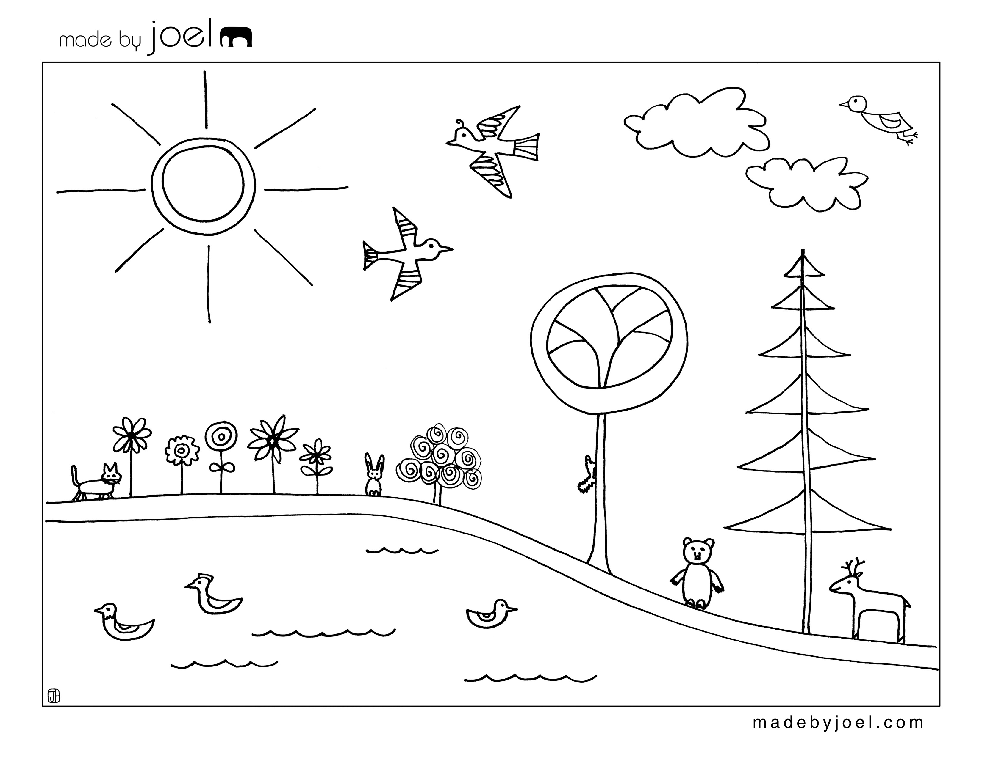 Made by Joel Earth Day Coloring Sheet