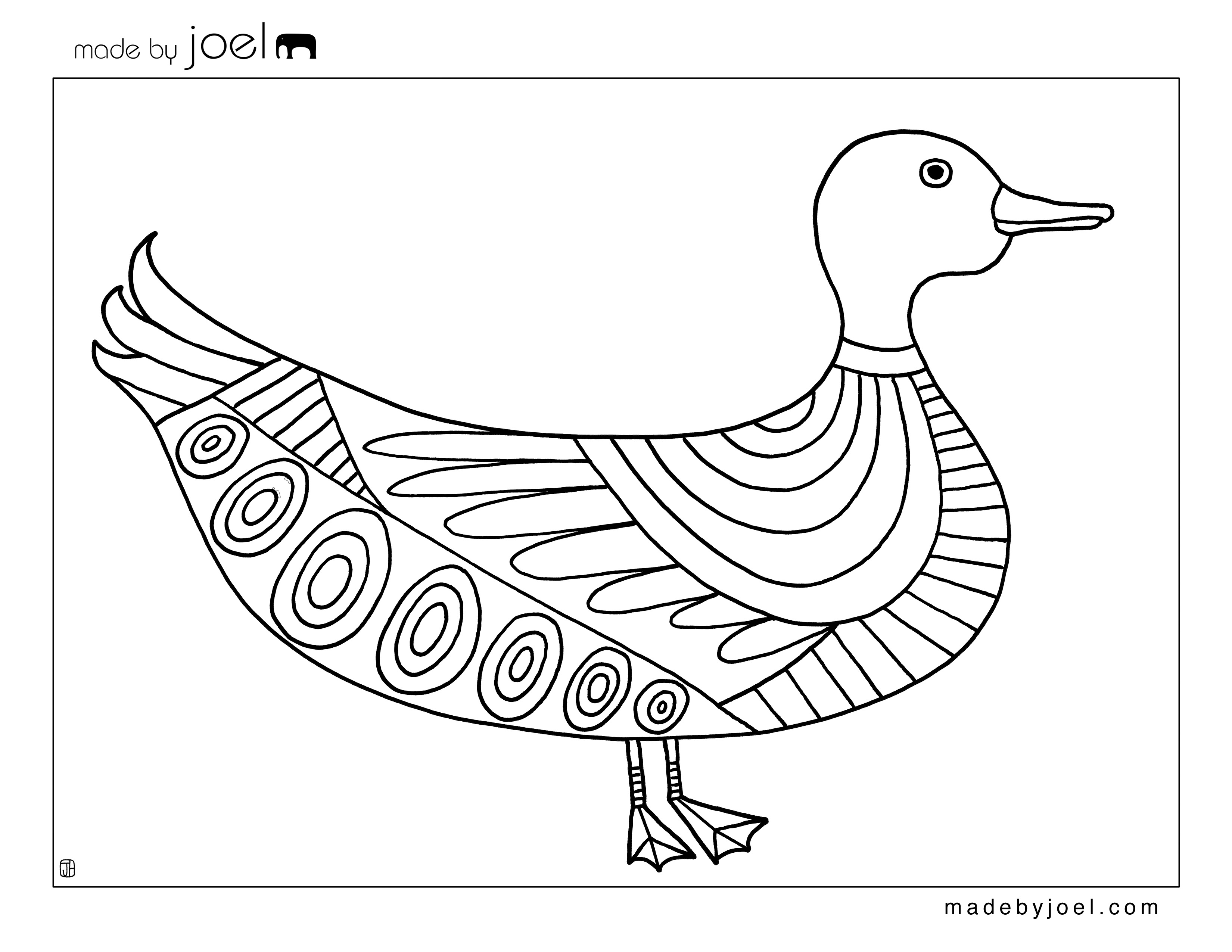 Duck and Goat Coloring Sheets