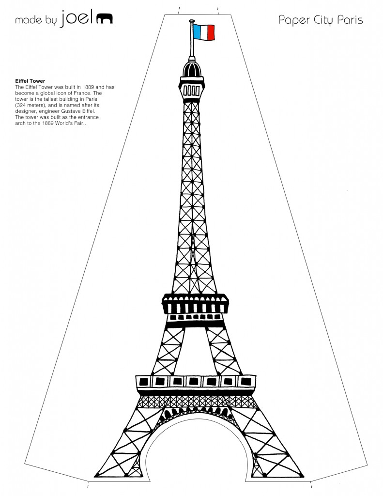 printable 3d eiffel tower template