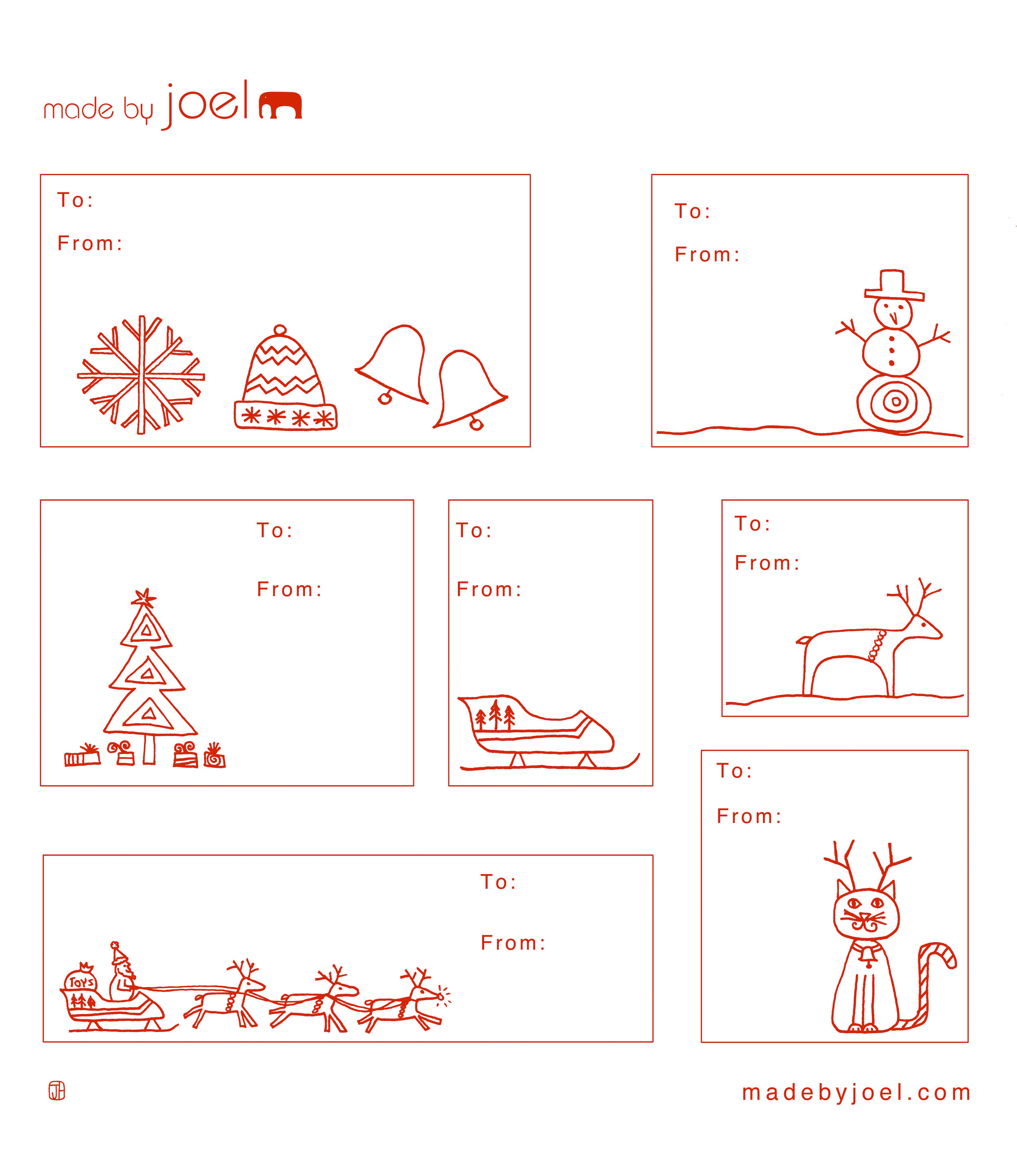 Made by Joel Holiday Gift Tag Templates