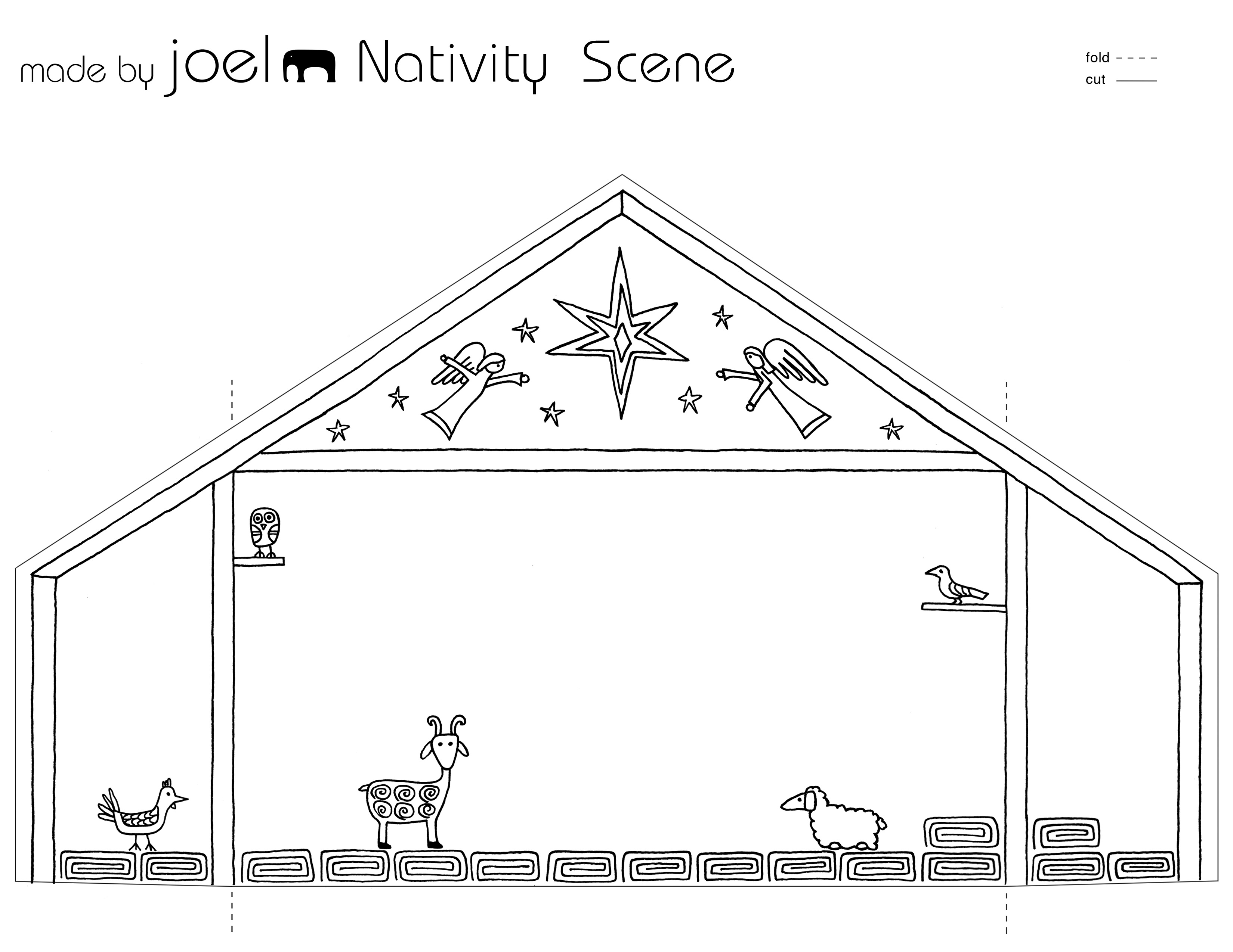 Made by Joel Paper City Nativity Scene Template Kids Craft 1 Made by Joel