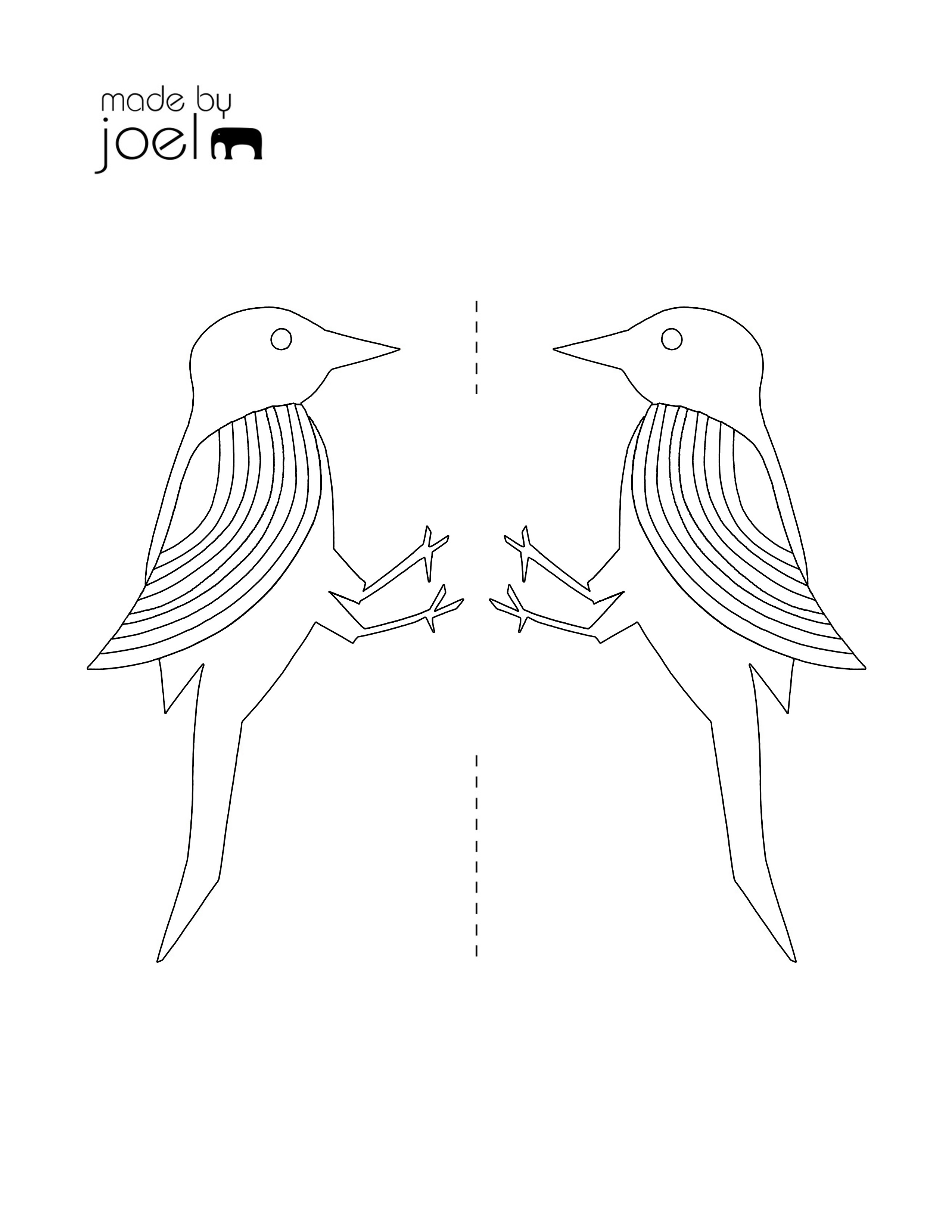 Made by Joel Woodpecker Toy Coloring Template – Made by Joel
