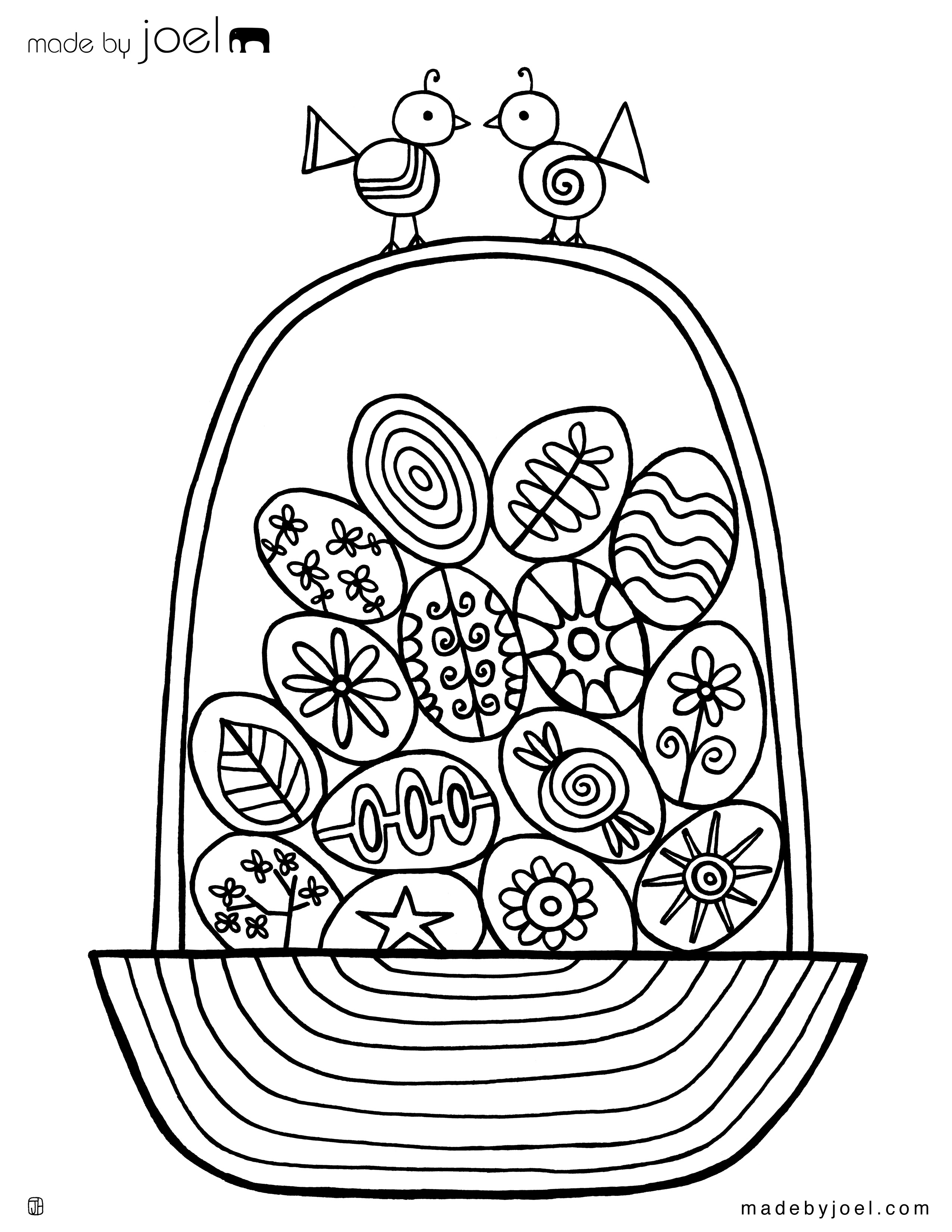 Easter Egg Basket Coloring Sheet Made by Joel