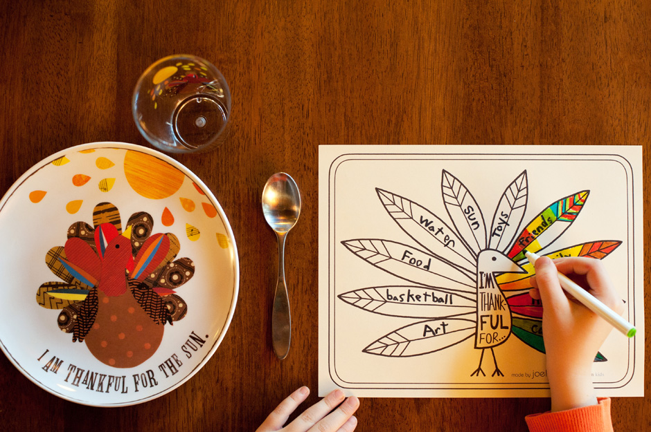 Printable Placemat For Giving Thanks Made by Joel