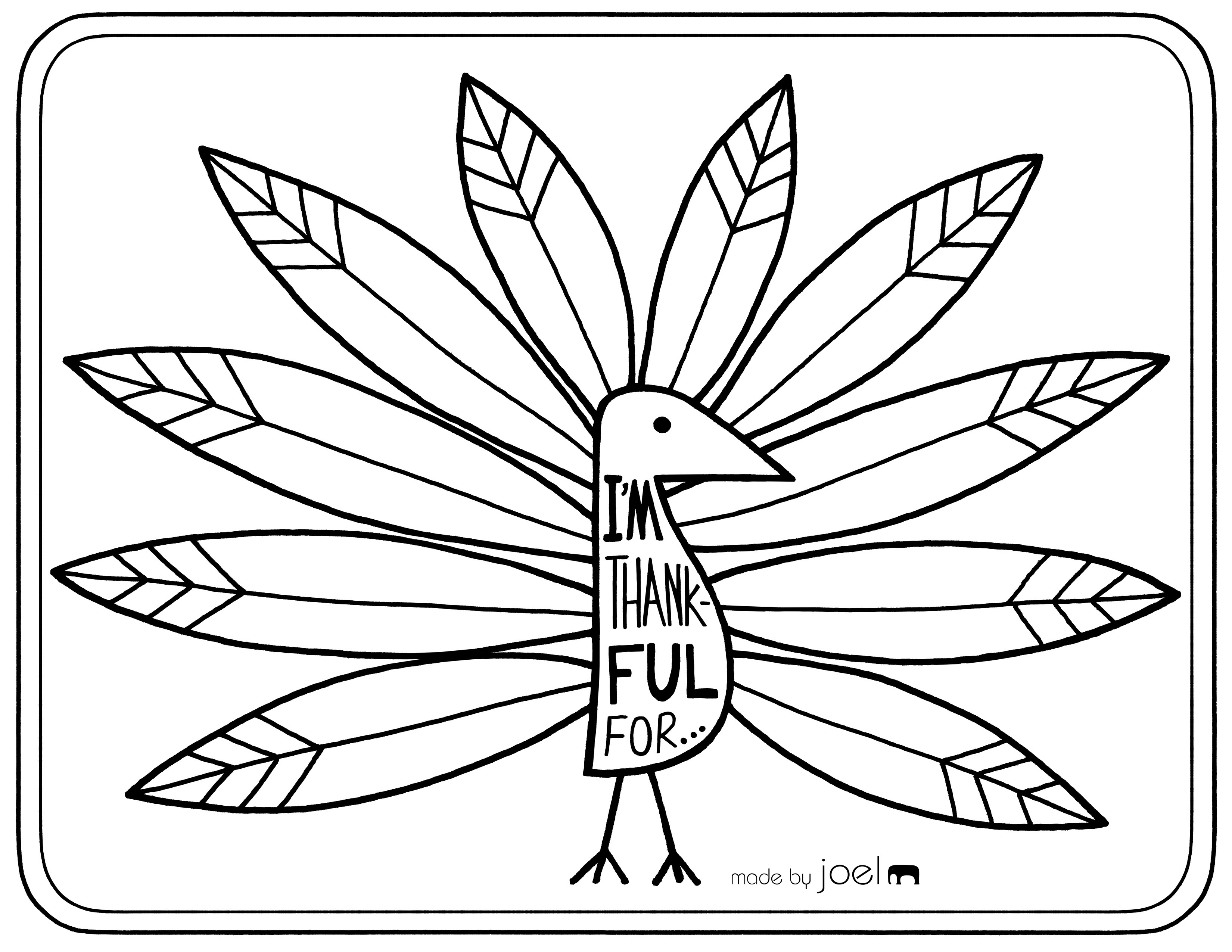 Printable Placemat For Giving Thanks Made by Joel