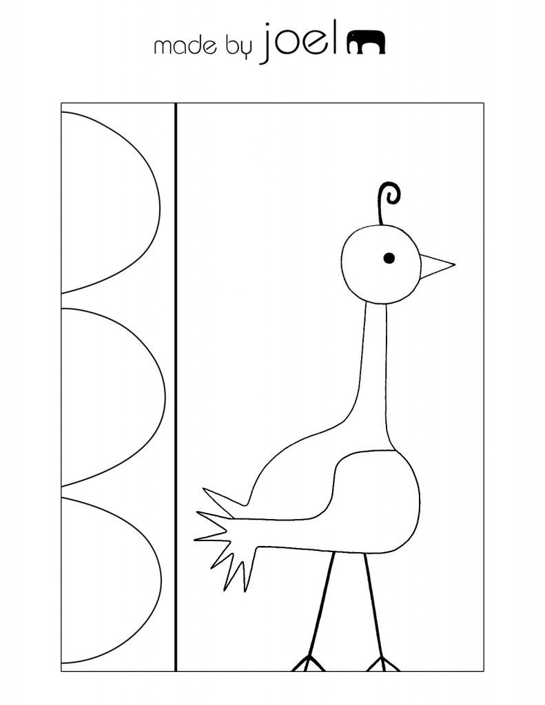 Made by Joel Bird Coloring Sheet