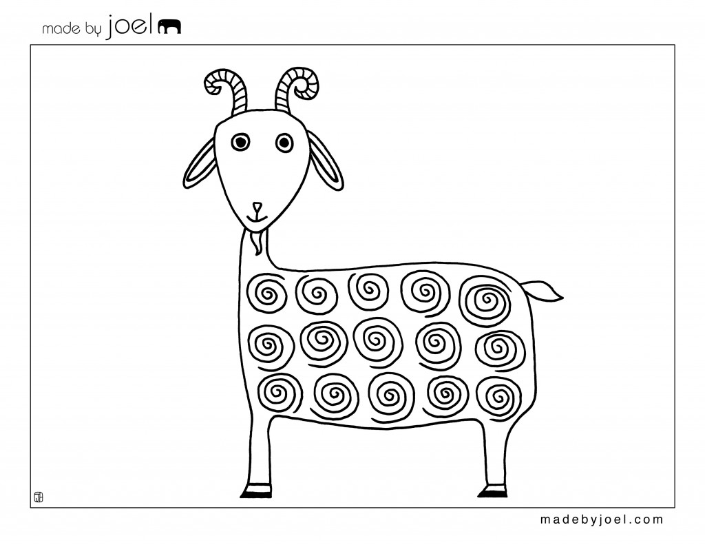 printable goat coloring pages