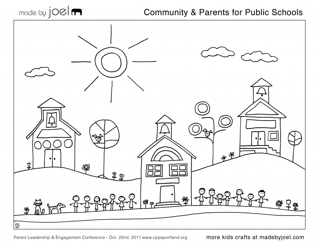 Community & Parents for Public Schools Coloring Sheet – Made by Joel