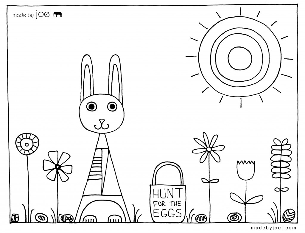 Easter Coloring Sheet – Hunt for the Eggs! – Made by Joel