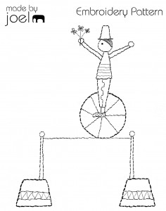 Embroidery Pattern for Circus Unicycle Shirt – Made by Joel