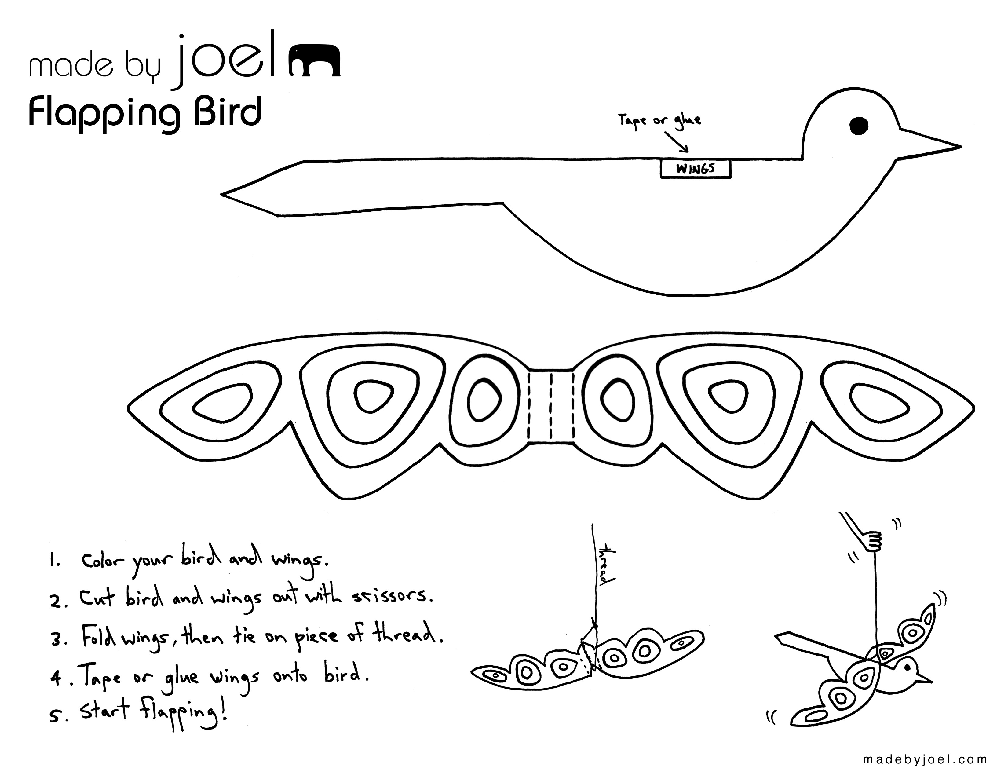 bird outline for craft