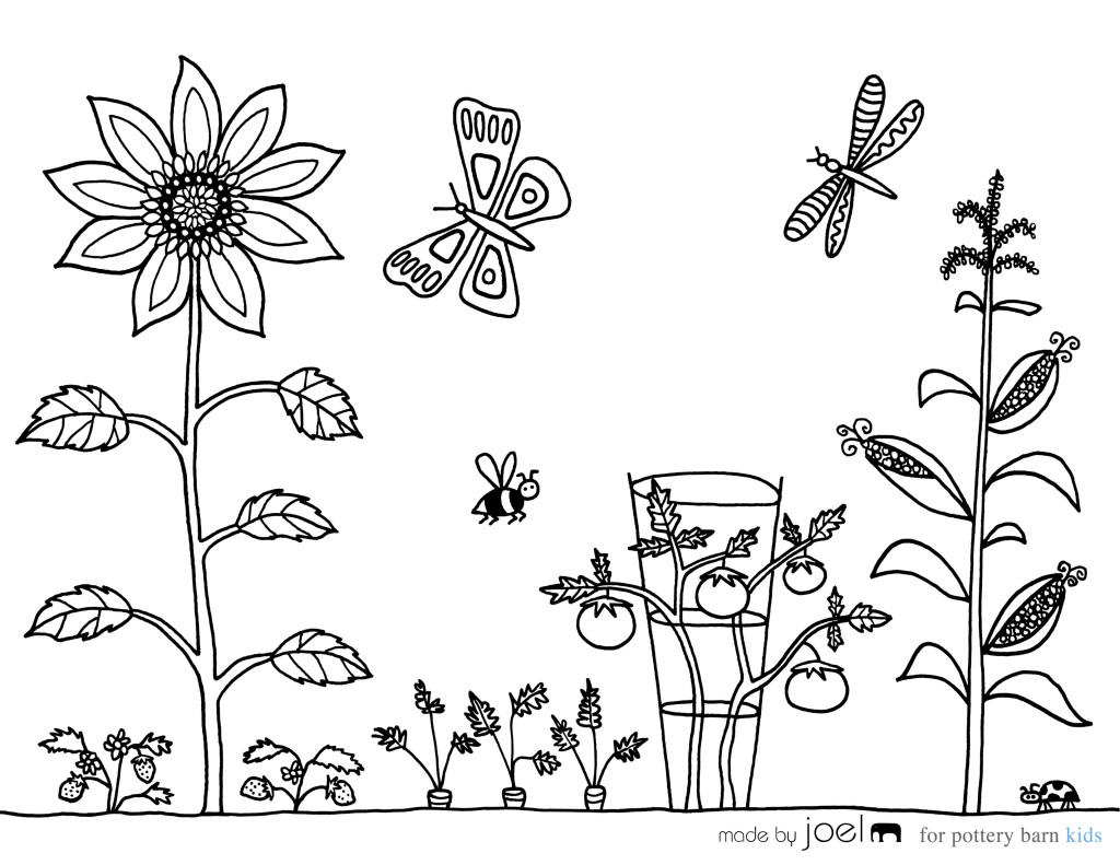Vegetable Garden Coloring Sheet Made by Joel